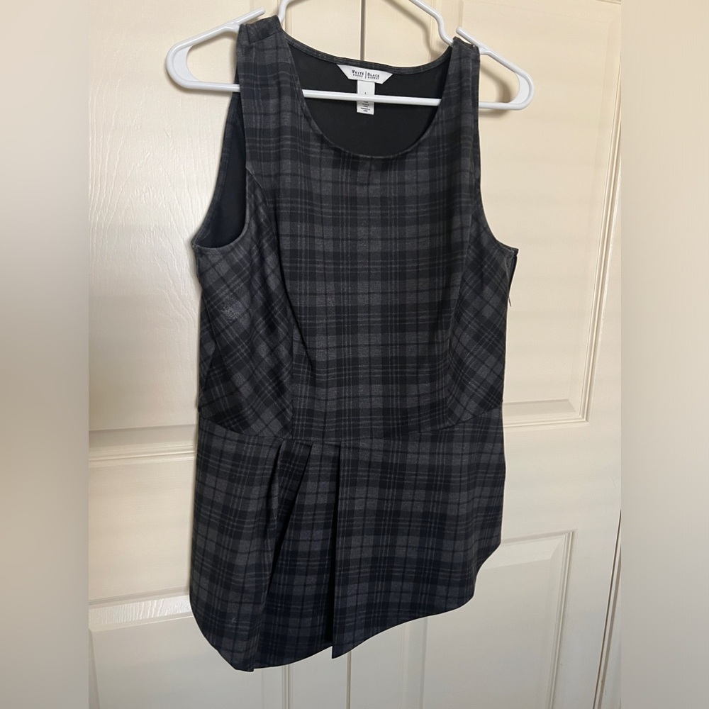 WHBM peplum black blouse